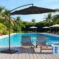 thumbnail image 5 of JUSTLET 10ft Heavy Duty Patio Hanging Offset Cantilever Patio Umbrella W/ Base Included, Black, 5 of 12