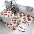 thumbnail image 3 of Bathroom Rugs Sets 3 Piece - Beautiful Red Rose Flowers Absorbent Non Slip Bath Mats, U-Shape Toilet Lid Cover, Contour Mat, Soft Washable Shower Mats Bath Rug Mat for Bathroom Tub Toilet, 3 of 7