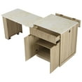 thumbnail image 5 of 82.6" Fluted Kitchen Island with Extendable Dining Table for 4-6, Island Table for Kitchen with Power Outlet, Kitchen Table with Double-Side Storage, 2 Drawers 2 Side Open Shelves, 5 of 13