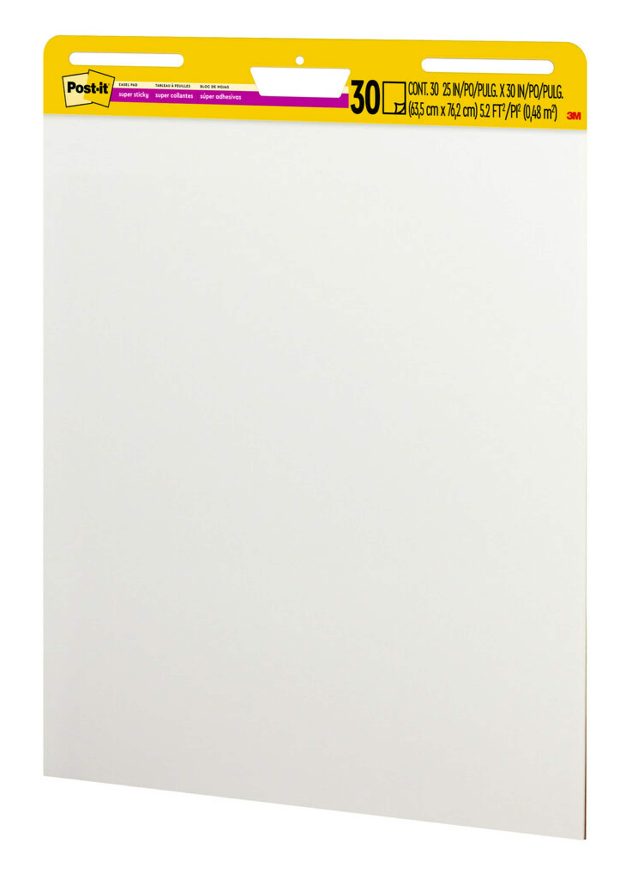 Post-it® Super Sticky Easel Pad, 25 in. x 30 in., Bright Yellow, 25  Sheets/Pad, 1 Pad/Pack