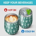 thumbnail image 4 of 12oz Stainless Steel Insulated Wine Tumbler with Lid and Straw – Double Wall Vacuum Mug for Hot & Cold Drinks, 304 Steel Interior, Sweat-Free Design, 4 of 5