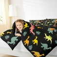 thumbnail image 4 of Manfei Initial Letter Z King Size Comforter Sets,Cute Dinosaur Bedding Comforter Set,Pink Black Bedding Set For Boys,Breathable Bedroom Decoration Reversible,3-Piece, 4 of 8