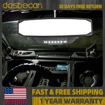 Dasbecan UTV Rear View Center Mirror 7 Color LED lights 1.2"-2" Clamp For Polaris RZR XP