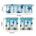 thumbnail image 6 of Kitchen Curtains 24 Inch Short - 3 Panel Set, Hawaiian Sea Turtle Ocean Design, Tropical Underwater Marine Life Print, Rod Pocket Window Curtain, Easy Wash, 6 of 6
