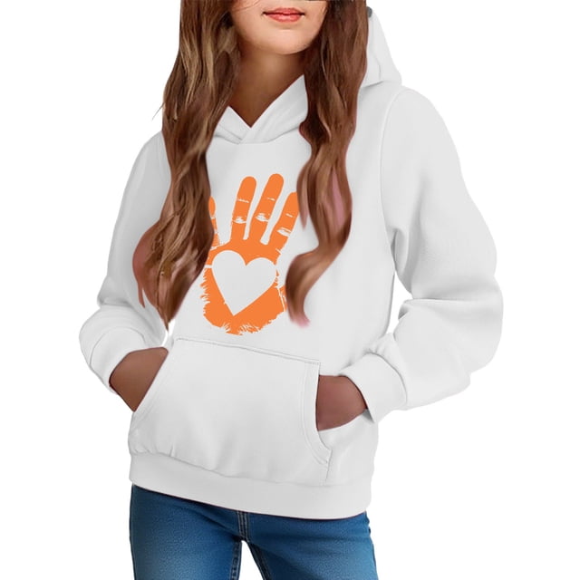 YUNAFFT Chandail à Capuche Garçons & Filles Confortable Automne Hiver Orange Décontracté Sportif