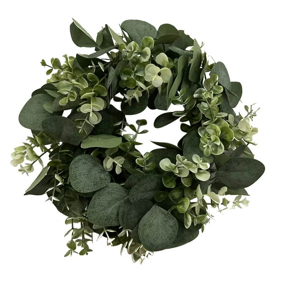 DAMAI Eucalyptus Wreaths for Front Door , Handmade Green Leaves Wreath for Summer, Spring and All Seasons, Greenery Floral Wreath for Wall and Outside,for Springtime Holiday Wall Porch Easter Party