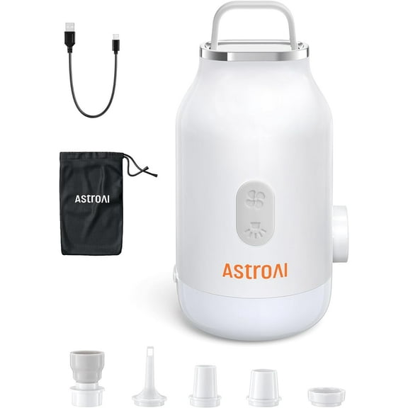 AstroAI Air Pump for Inflatables, Electric Portable Mini Pump for Air Mattress, USB Rechargeable
