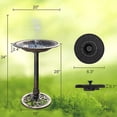 thumbnail image 4 of 28 Inch Bird Bath with Solar Fountain Antique Copper Weather Resistant Resin Pedestal Birdbaths Floral Accents and Vintage Finish Garden Decor for Outdoor Lightweight Courtyard, 4 of 19