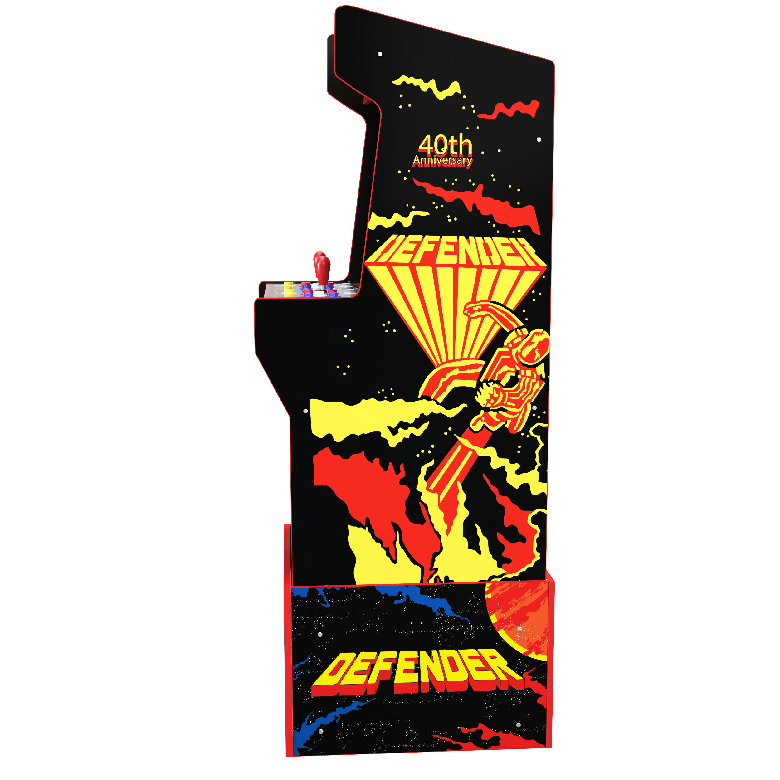 Defender 40th Anniversary 12-IN-1 Midway Legacy Edition Arcade with Licensed Riser and Light-Up Marquee, Arcade1Up - image 5 of 6
