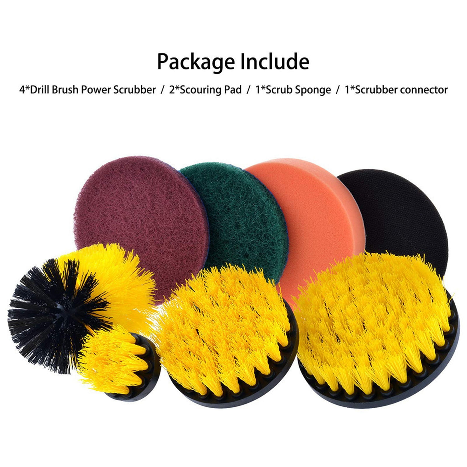 9 Piece Power Scrubber Kit All Purpose Cleaning Scrubbing For Cordless Drill US 
