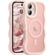 thumbnail image 1 of Funda magnética para iPhone 16, compatible con MagSafe, diseño de marco ondulado transparente 2025, funda protectora de borde suave, bonita, transparente, mate, a prueba de golpes, 1 of 7