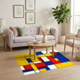 thumbnail image 3 of ODIKA 4'x6' Ultra-Soft Area Rug, Composition Inspired Abstract Bold Block Yellow Border None Washable, Bare feet friendly, Silk-Touch for Bedroom Home office, 3 of 7