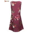 thumbnail image 6 of Spencer Women's Summer Damask Print T-Shirt Dress Sleeveless Casual Loose Tank Sundress with Pockets （S, Red）, 6 of 9
