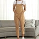 thumbnail image 1 of Mono de pantalones casuales con tirantes literarios de talla grande de color sólido a la moda para mujer Pompotops  qyievc1127, 1 of 5