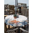 thumbnail image 2 of Outdoor Tablecloths with Umbrella Hole & Zipper, Orange Blue Starfish Coastal Round Tablecloths 60 Inch, Summer Beach Eucalyptus Retro Waterproof Table Cloth, Patio/Pool/Picnic Table Covers, 2 of 8
