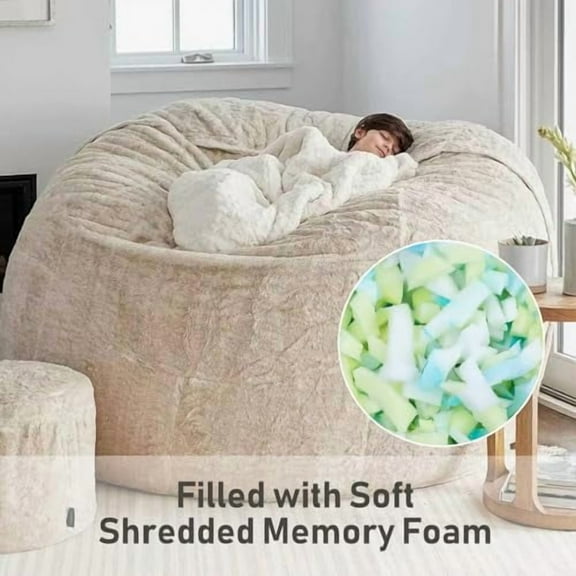 10 LBS Bean Bag Filler Resuable Shredded Memory Foam Stuffing for Pillows Couch Cushions