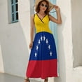 thumbnail image 5 of Venezuela Flag Womens Night Club Maxi Dress V Neck Sleeveless Bohemia Long Dresses, 5 of 9