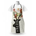 thumbnail image 3 of Saying Apron, Deer Silhouette with Antlers and Love What You Do Message Flower, Unisex Kitchen Bib with Adjustable Neck for Cooking Gardening, Adult Size, Multicolor Pink, by Ambesonne, 3 of 4