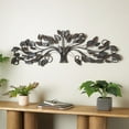 thumbnail image 2 of DecMode Blue Metal Leaf Wall Decor with Beaded Accents, 2 of 11