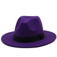 thumbnail image 3 of Classic Wide Brim Felt Fedora Hat for Men Women Vintage Style Formal Hat Christmas Party Costume Accessory for Holiday Events, 3 of 3