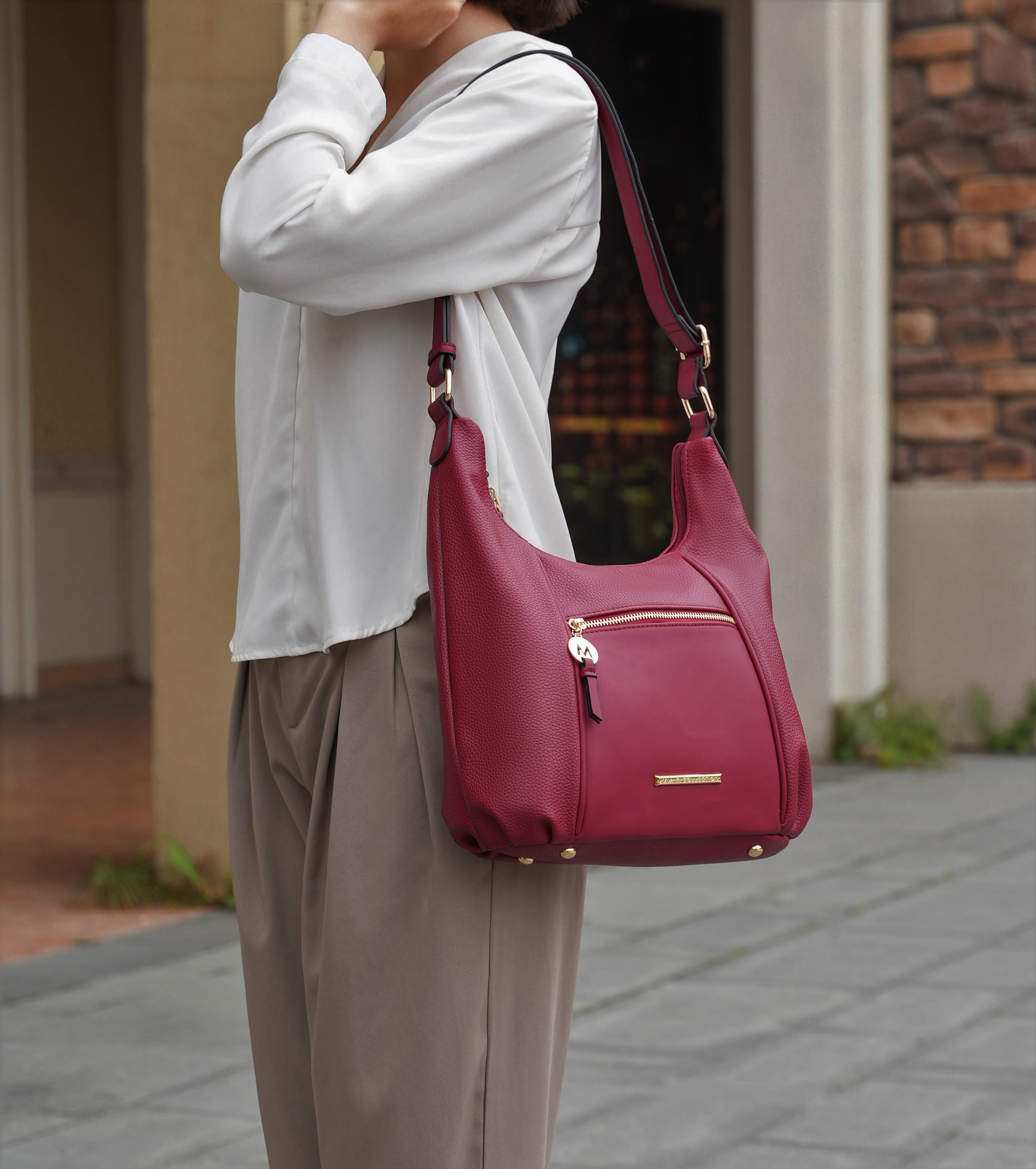 MKF Collection Lavinia Shoulder Bag for women, Vegan Leather Hobo handbag Purse by Mia K.