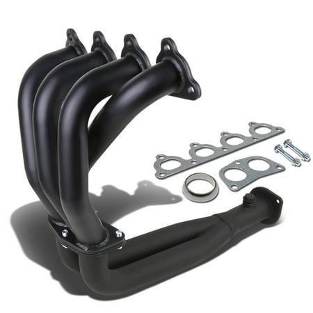 For 1988 to 2000 Honda Civic CRX Del Sol 4-2-1 Design Stainless Steel Exhaust Header Kit (Black painted) 91 92 93 94 95 96 97 98 99
