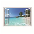 thumbnail image 5 of Large Removable Beach Sea 3D Window Decal WALL STICKER Home Decor Exotic Beach View Art Wallpaper Mural, 5 of 8