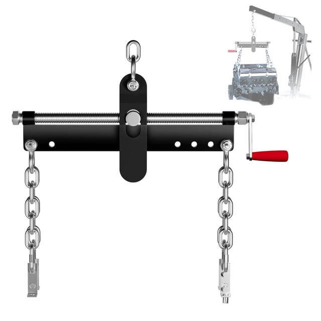 Steel Engine Hoist Load Leveler, 0.5M Small Engine Lift Balance with Ball Bearing and Adjustable Handle, Heavy Duty Auto Shop Engine Lifting Tool