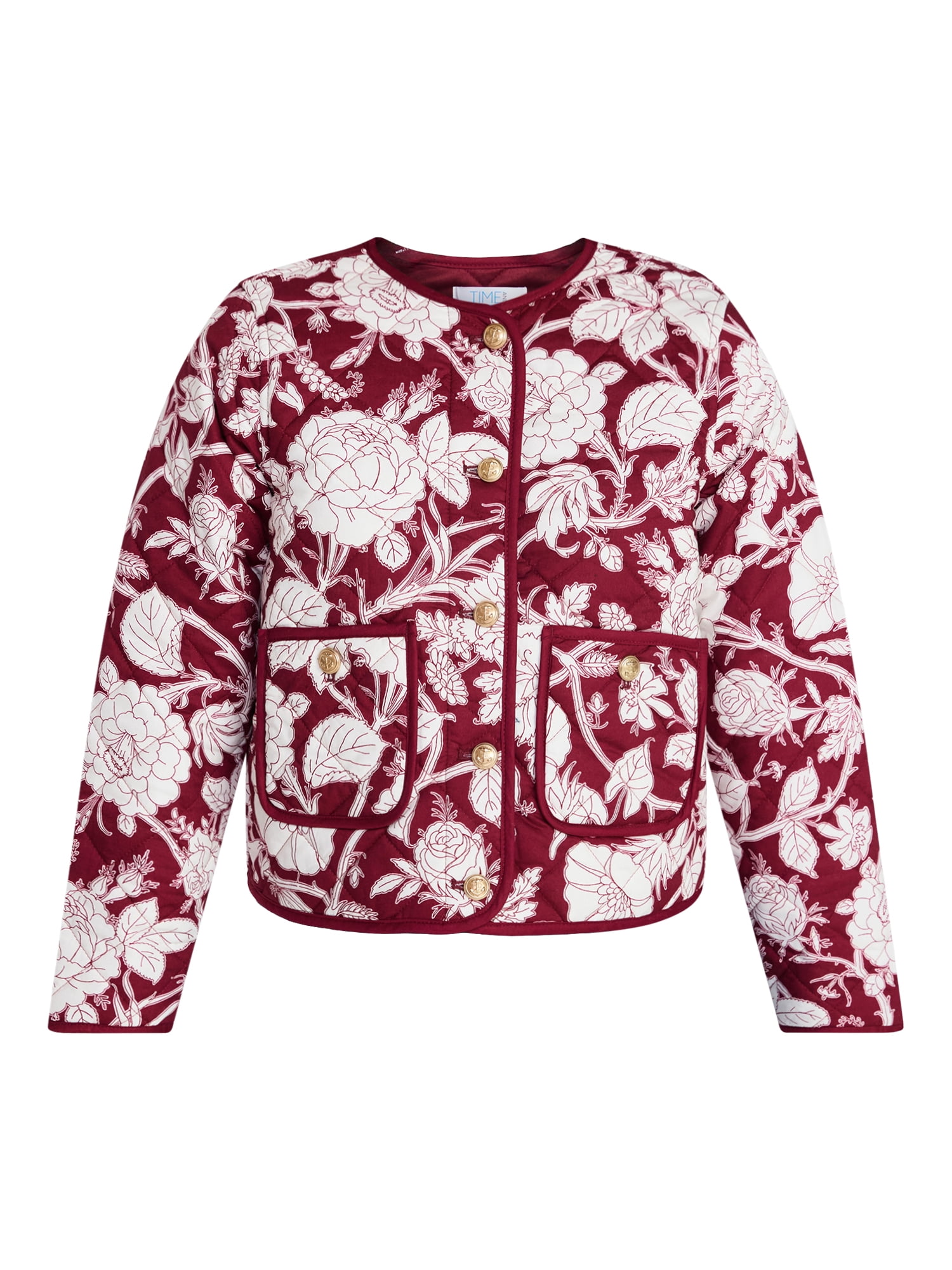Time and Tru Women's Quilted Cotton Jacket, Sizes XS-XXXL