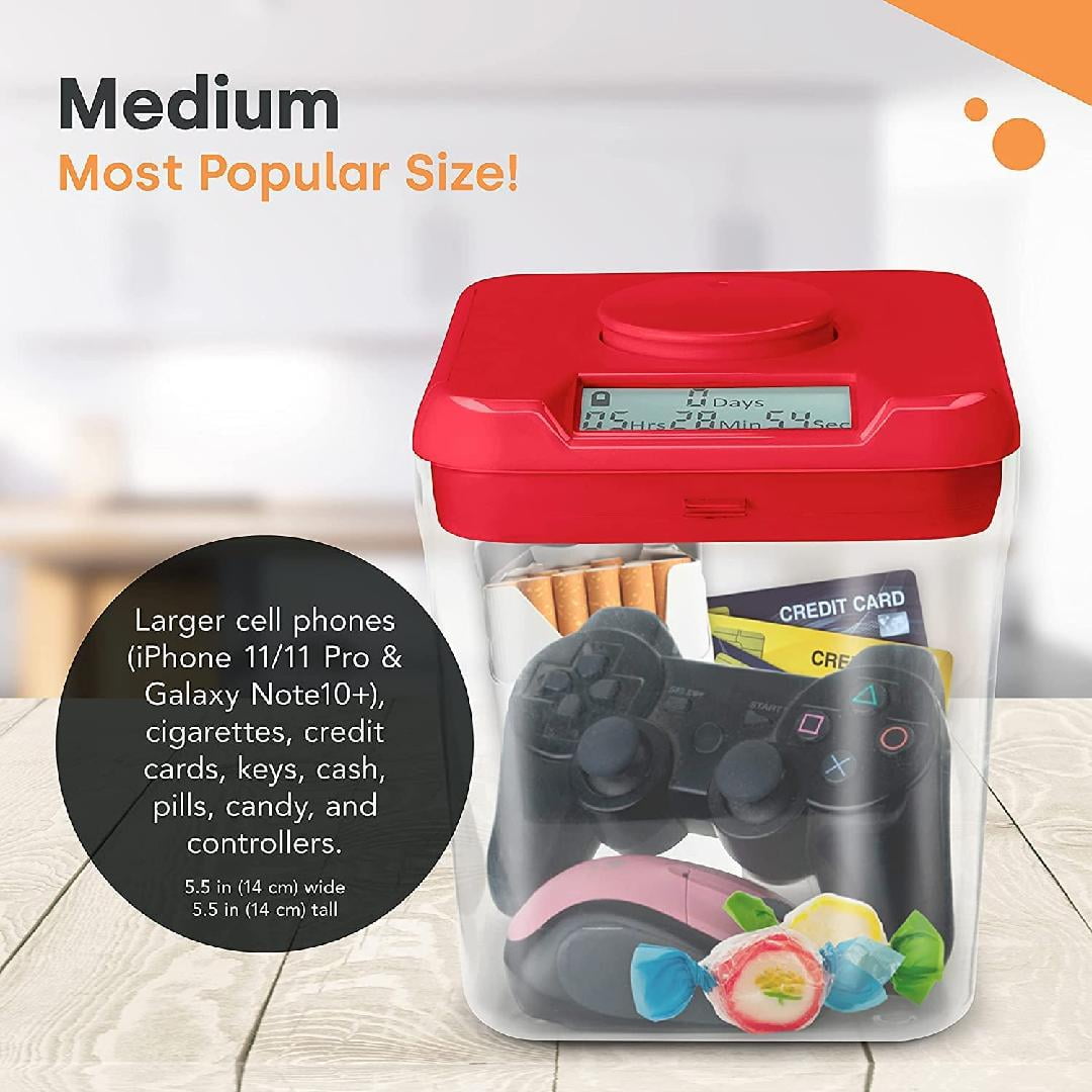 Time Locking Container (Medium), Timed Lock Box for Cell Phones, Snacks