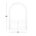 thumbnail image 3 of DecMode 86" Indoor Outdoor Arched Gate White Metal Garden Arbor with Lattice Work Sides, 3 of 11