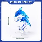 Piwvid Oceanic Glass Art Double Layer Figurines, Handmade Miniature Sea Creature Sculptures for Home, Office Decor, Birthday Gift for Collectors, All Ages