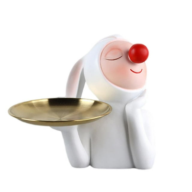 Bandeja de almacenamiento con figura de nariz roja de estilo nórdico para adorno de sala de estar Ronda