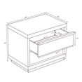 thumbnail image 3 of Navis Contemporary 26" Nightstand in Charcoal Gray (2-Drawer), 3 of 7