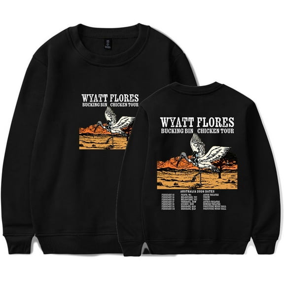Wyatt Flores Bucking Bin Chicken Tour 2026 Merch Sweatshirt Women Men Casual Crewneck Long Sleeve Pullover Clothes
