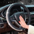 thumbnail image 3 of LAICAIW New Diamond Leather Steering Wheel Cover with Bling Bling Crystal Rhinestones, Universal Fit 15 Inch Car Wheel Protector for Women Girls (Black with Colorful Diamonds), 3 of 7