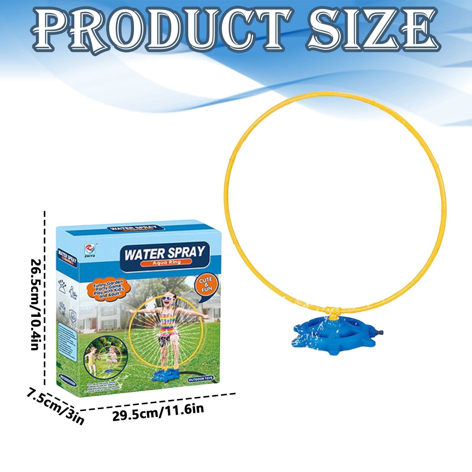 RUIG 59" Windmill Water Sprinkler for Kids Summer Toys, 360° Spinning Splash Water Toy, Outdoor Backyard Games Summer Fun for Boys Girls Dogs & Garden Watering