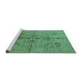 thumbnail image 2 of Ahgly Company Machine Washable Indoor Rectangle Oriental Turquoise Blue Industrial Area Rugs, 2' x 3', 2 of 4