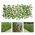 thumbnail image 4 of Faux Expanding Fence Privacy Retractable Fence Screen, Artificial Green Leaves Fence, Ivy Hedge Fence Leaf Trellis Wooden Artificial Grass Wall Porch Panel Backyard Decor Begonia, 4 of 9
