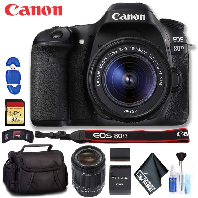 Canon EOS 80D DSLR Camera with 18-55mm Lens (Intl Model) Deluxe Bundle