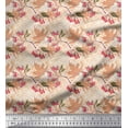 thumbnail image 1 of Soimoi Viscose Chiffon Fabric Curve Diamond,Berries & Autumn Leaves Fabric Prints By Yard 42 Inch Wide, 1 of 3