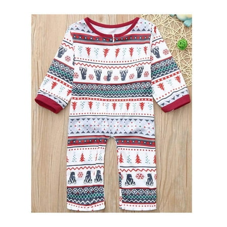 

Matching Family Pajamas Sets Christmas Printed Long Sleeve Tee and Pants Loungewear