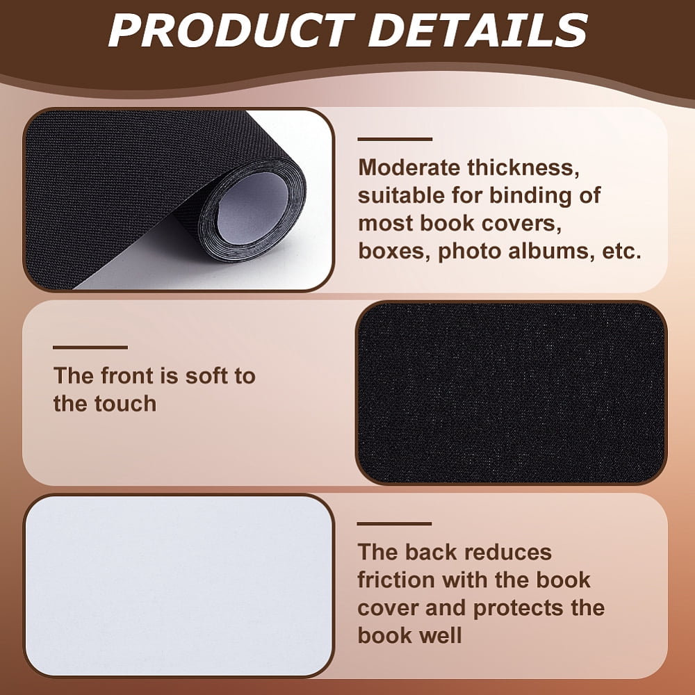 4 Colors 51 x 11.8 Book Cloth Linen Fabric Surface Paper Backed Bookbinding Book Cover for Book Binding Supplies Scrapbooking Protector Bookcloth