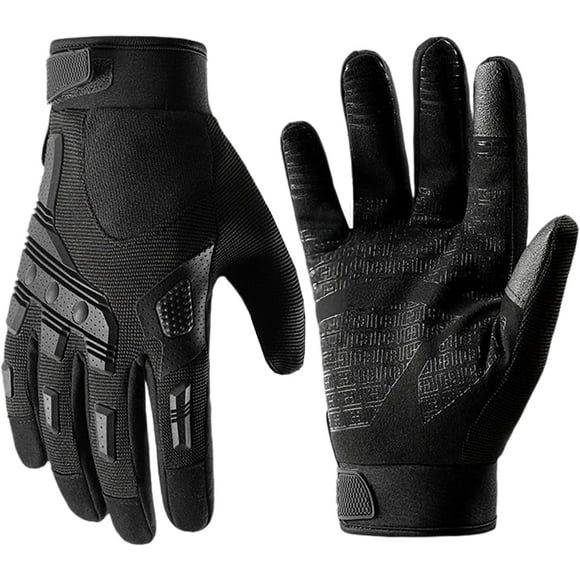 Motorcycle Gloves for Men Full Finger Black, Touch Screen Tactical Gloves with Silicone Protective for Work Sports Motorcycle Cycling Tactical Airsoft Paintball Hunting Hiking Climbing