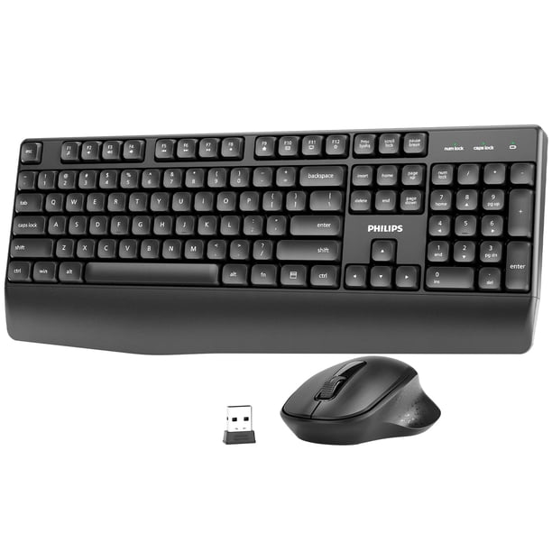 Combinación de teclado y ratón inalámbricos Philips Ergonomic 2.4 GHz