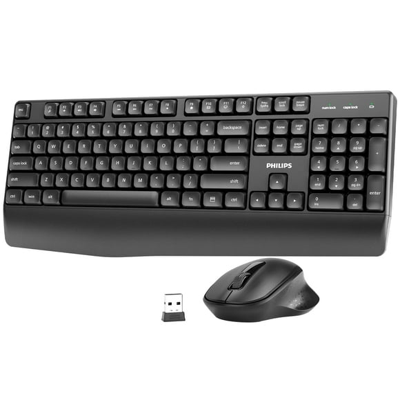 Combinación de teclado y ratón inalámbricos Philips Ergonomic 2.4 GHz