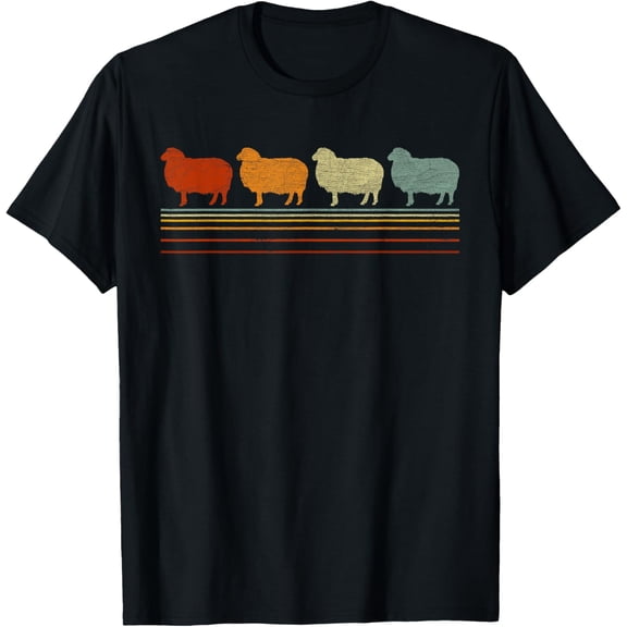 Farm Animal Lover Men Women Funny Retro Style Sheep T-Shirt men and women can wear, black, white, gifts