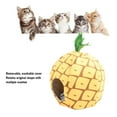 thumbnail image 4 of Heated Cat Cave, Comfortable Decorative Washable Removable USB Plug in Heating Adjustable Temperature Cartoon Semi Enclosed Heated Cat Bed  for Indoor Pet Ananas Style, 4 of 7