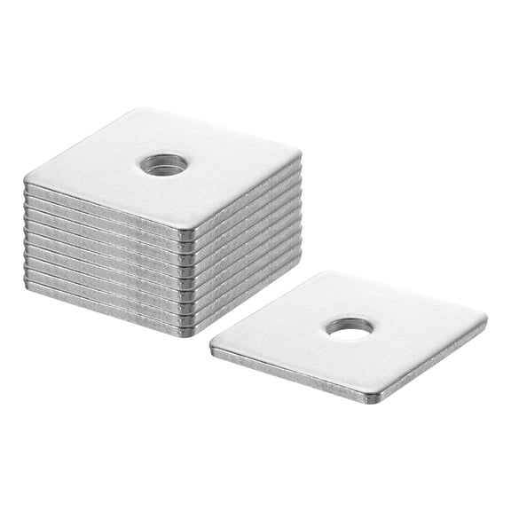 10Pcs 1-9/16" Square Plate Washer for 5/16" Bolt, 304 Stainless Steel Flat Bearing Plate (0.08" Thick)