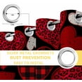 thumbnail image 4 of Valentine's Day Blackout Curtains for Bedroom, Red Black Love Hearts Plaid Romantic Thermal Insulated Kitchen Drapes with Grommets, Light Blocking Window Treatment, 2 Panels 52" x 84", 4 of 7